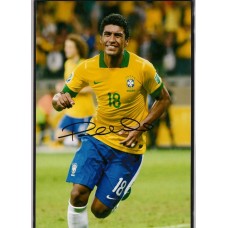 Signed photo of Paulinho the Brazil footballer.
